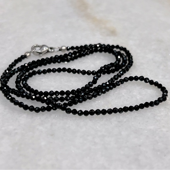 Pearl Shimmer Drusy Quartz with Thai Spinel Bead Necklace - Picture 9 of 13